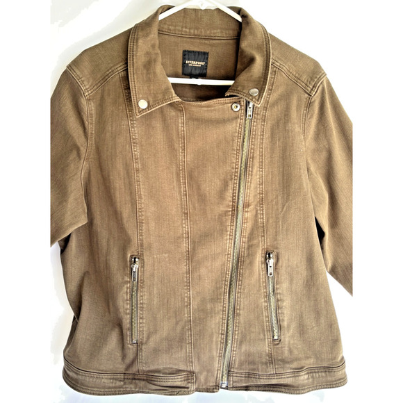 Liverpool Women's Bradford Moto Denim Jacket Brown XXL - Picture 2 of 5